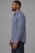 Point Collar Contrast Trim Shirt - Image 3