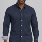 Geometric Trim Button-Down Shirt